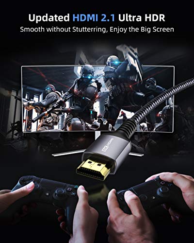 Cable Certificado HDMI 2.1 de 3m,Stouchi 48Gbps de velocidad ultra alta 8K60 4K120 144Hz RTX 3090 eARC HDR10 HDCP2.2 y 2.3 Dolby Compatible con Playstation 5/Xbox Series X/Samsung/Sony/LG/Roku/TCL TV