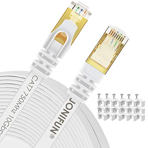Cable Ethernet Cat 7, el más rápido, plano, 750 Mhz 10 GB, cable de red, incluye clips