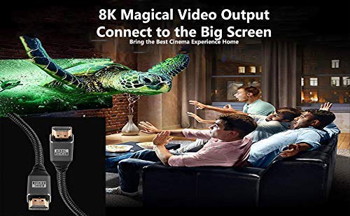 Cable IBRA 2.1 HDMI 8K Ultra Alta Velocidad 48Gbps de Plomo | Admite 8K@60HZ, 4K@120HZ, 4320p, Compatible con Fire TV, Soporte 3D, Función Ethernet, 8K UHD, 3D-Xbox Playstation PS3 PS4 PC - 2M