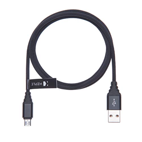 Cable Micro USB | Cable de Carga Rápida Cargador de Nylon de Datos Trenzado Compatible con Game Controllers PS4 / PS3, Xbox One/One S/One X/Elite | USB B Alta Velocidad (2m)