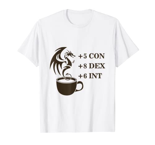 Café Juego de PC Stat RPG Juego de Cosplay Fantasía Medieval Camiseta