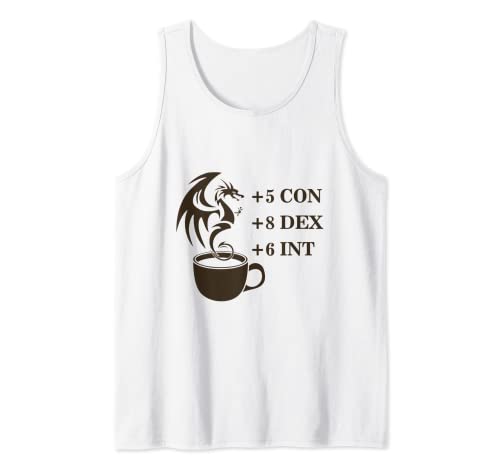 Café Juego de PC Stat RPG Juego de Cosplay Fantasía Medieval Camiseta sin Mangas