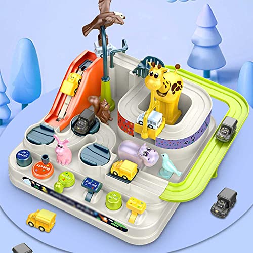 cakunmik Juguetes para niños, vías de Tren de Animales, Juegos de Juguetes de Aventuras de Aventuras, adecuados para niños y niñas