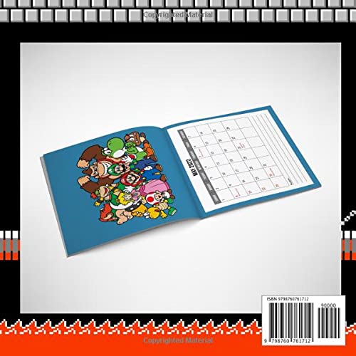 Calendar 2022: Cartoon Animation Squared Mini Planner Jan 2022 to Dec 2022 PLUS 6 Extra Months | Premium Photos Gift Idea For Super Mar𝔦໐ Fans