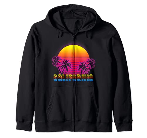 California Beach Life Electro Retro Sunset Love Cali OC Sudadera con Capucha