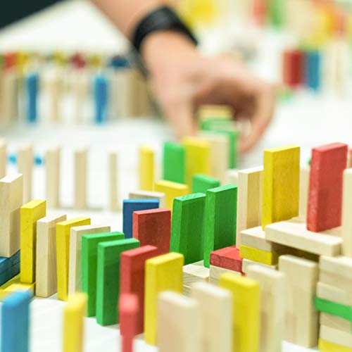 Calmado – 360 Piezas de Dominó / Juego de Fichas de Dominó de Madera “Domino Familia” + Bolsa + Libro de Instrucciones