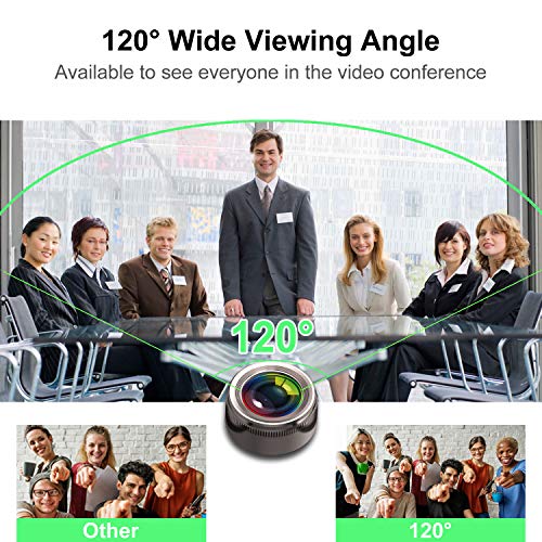 Cámara Web Gran Angular 120 Grados Spedal Webcam 1080P Full HD con Micrófono Estéreo USB Webcam para PC Video Chat y Grabación Compatible con Windows Mac Plug and Play