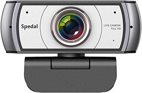 Cámara Web Gran Angular 120 Grados Spedal Webcam 1080P Full HD con Micrófono Estéreo USB Webcam para PC Video Chat y Grabación Compatible con Windows Mac Plug and Play