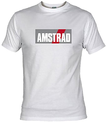 Camiseta Amstrad Adulto/niño EGB ochenteras 80´s Retro (XL, Blanco)