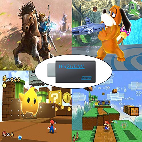 CAMWAY Wii to HDMI Converter, Adaptador de Wii a hdmi, Escala la Señal de Wii a 720p y 1080p, Adaptador de Convertidor de Video Wii a Hdmi 720p o 1080p HD HDTV con Audio de 3.5 mm
