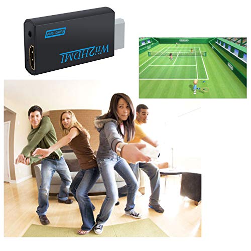 CAMWAY Wii to HDMI Converter, Adaptador de Wii a hdmi, Escala la Señal de Wii a 720p y 1080p, Adaptador de Convertidor de Video Wii a Hdmi 720p o 1080p HD HDTV con Audio de 3.5 mm