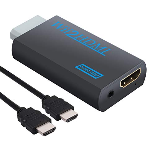 CAMWAY Wii to HDMI Converter, Adaptador de Wii a hdmi, Escala la Señal de Wii a 720p y 1080p, Adaptador de Convertidor de Video Wii a Hdmi 720p o 1080p HD HDTV con Audio de 3.5 mm