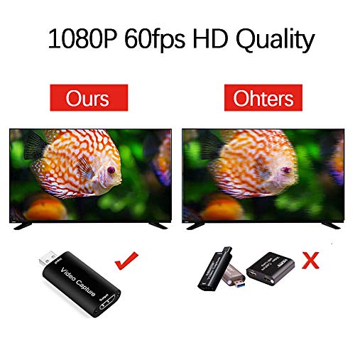 Capturadora De Video,HDMI a USB 3.0 Vídeo Game Capture 1080P 60FPS, Yummici Transmisión en Vivo de Transmisión de Vídeo para Juegos, Transmisión, Enseñanza, Videoconferencia