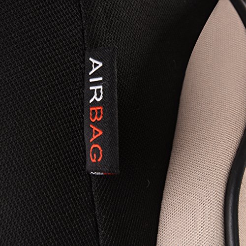 CAR PASS 6pcs Elegance Universal Automobile Juego de fundas para asientos delanteros package-fit para vehículos, negro y gris con compuesto esponja interior, Airbag Compatible