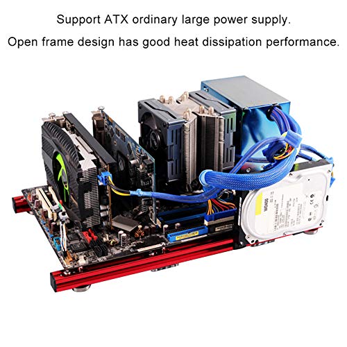 Carcasa abierta para PC, marco de aleación de aluminio mini bricolaje abierto ATX Motherboard Chasis para computadora de PC, diseño de marco abierto tiene buen rendimiento de disipación de calor, se e