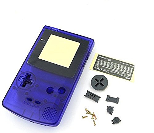 Carcasa completa de repuesto para Nintendo Gameboy Color GBC, color azul transparente