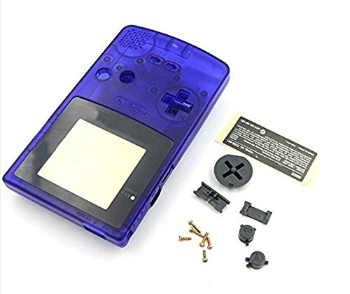 Carcasa completa de repuesto para Nintendo Gameboy Color GBC, color azul transparente