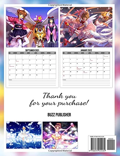 Cardcaptor Sakura Calendar 2021-2022: 2022 Monthly Planner PLUS 3 Months For Kids, Teen Girls | Classroom, Home, Office Supplies
