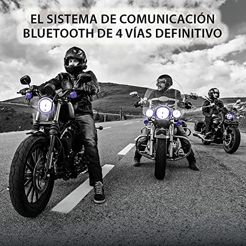 CARDO FRC4P101 FREECOM 4 Plus para Motocicleta 2 Vías Bluetooth Sistema De Comunicación Auriculares, Negro, Doble, Set de 2