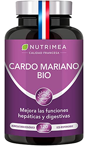 Cardo Mariano 100% Orgánico | 900mg Por Día Detox y Protección Hígado Antioxidante Facilita Digestión | 120 Cápsulas Veganas | Sin Aditivos Natural | Fabricado en Francia