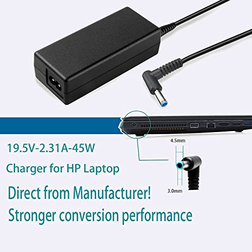 Cargador 45W 19.5V 2.31A Adaptador de Corriente para HP Pavilion X360 11 13 15 Elitebook 840 G3 830 G6 Probook 430 440 450 455 470 Stream 11 13 14 Ordenador Portatil Alimentacion Conector 4.5 * 3.0 mm