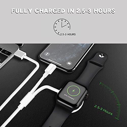 Cargador de reloj magnético, cable de carga Cargador portátil inalámbrico certificado MFi, cable de carga USB / C de doble propósito, adecuado para la serie de relojes 6 5 4 3 2 1