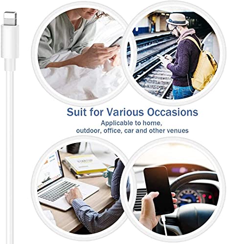 Cargador iPhone, ASENTER 4-Pack USB Lightning Cable [Certificación MFI] Enchufe Movil de Pared Adaptador Replacement for iPhone XS MAX/XR/X/12/11/8 Plus/7/6/5/SE 2020