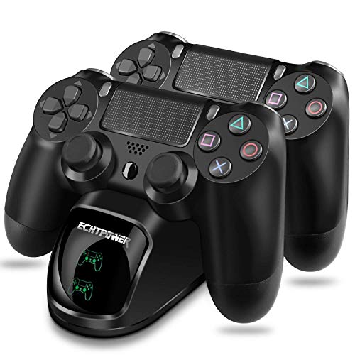 Cargador Mando PS4, Estación de Carga USB, Protección Inteligente con LED Indicador para Sony Playstation 4/ PS4 / PS4 Pro / PS4 Slim2