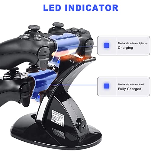 Cargador Mando PS4, Tihokile Dual USB Cargador para Playstation 4 PS4 Pro PS4 Slim Dock Stand con Indicador LED