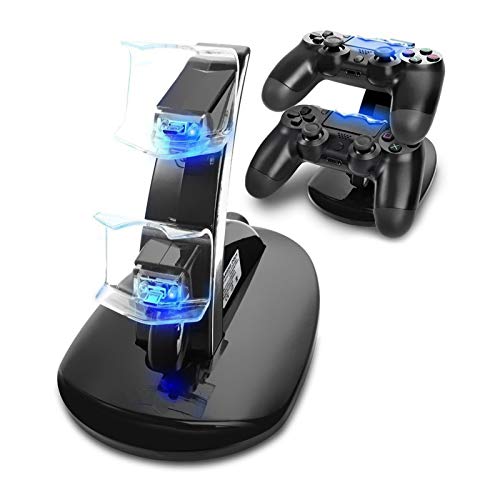 Cargador Mando PS4, Tihokile Dual USB Cargador para Playstation 4 PS4 Pro PS4 Slim Dock Stand con Indicador LED