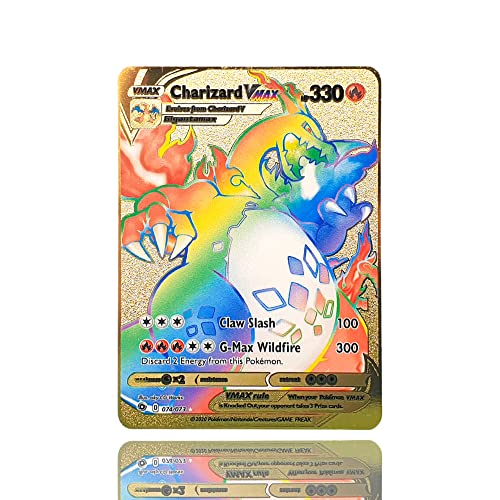 Carta Pokémon Dorada VMAX - Edición Coleccionista Tarjeta Oro de Metal - Metal Golden Card