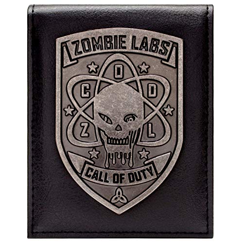 Cartera de Call of Duty Zombies Insignia de Plata Negro