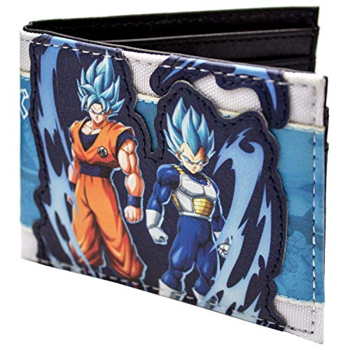 Cartera de Dragon Ball Super Goku Vegeta Saiyan Blue Form Azul