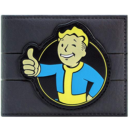 Cartera de Fallout 4 Vault Boy 111 Aprobado por Carisma Gris