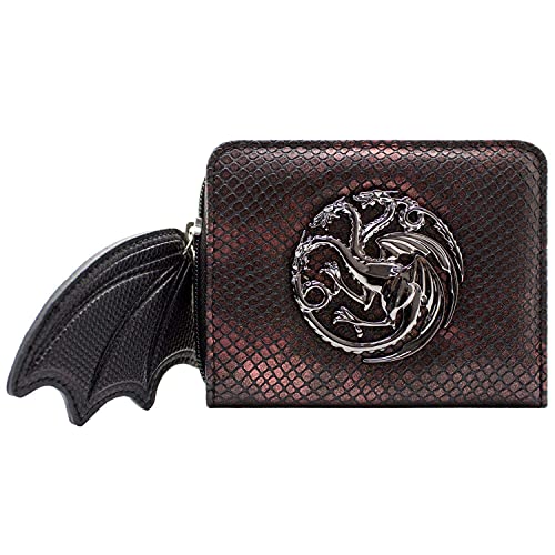 Cartera de Game of Thrones ala de dragón la Cremallera Rojo