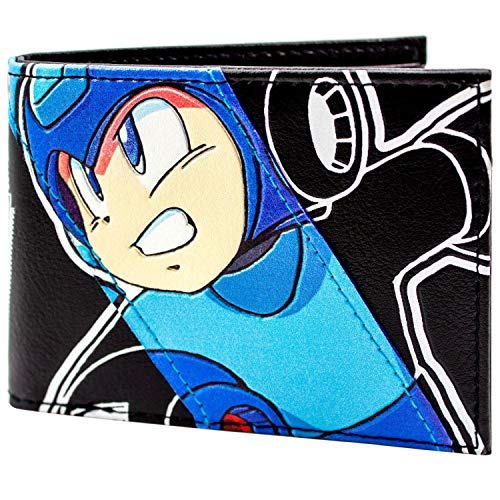 Cartera de Mega Man Retro juego de NES robot héroe Azul