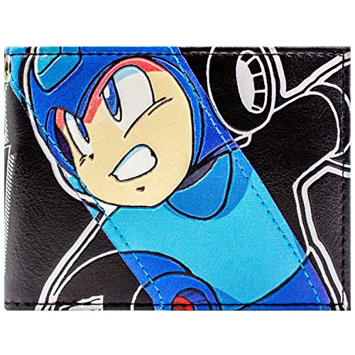 Cartera de Mega Man Retro juego de NES robot héroe Azul