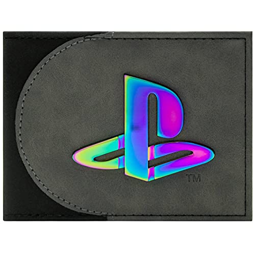 Cartera de PS1 Playstation Iridiscente Logo Clásico Gris