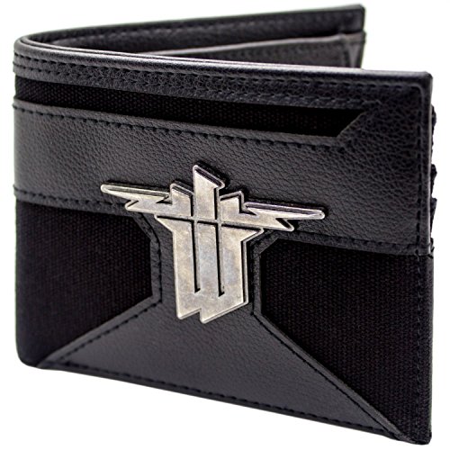 Cartera de Wolfenstein II The New Colossus insignia de plata Negro