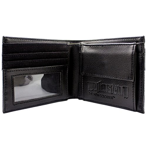 Cartera de Wolfenstein II The New Colossus insignia de plata Negro