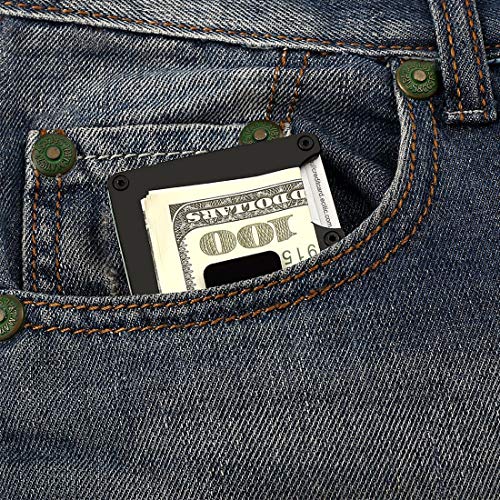 Cartera Tarjetero Hombre con tecnologia de Bloqueo RFID para Evitar clonación de Tarjetas/Billetera Carteras Tarjetero para Hombre y Mujer/Fabricado en Fibra de Carbono con Clip para Billetes