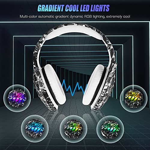 Casco Gaming PS4 REDSTORM, Auricular de Juegos, Micrófono Ajustable de Reducción de Ruido, Luz LED, Sonido envolvente estéreo 7.1, Control de Volumen, PS5/Switch/Xbox One/PS4/PC/Teléfono Inteligente