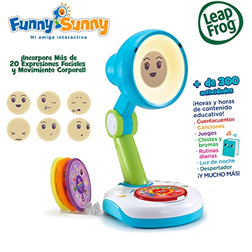 Cefa Toys-Funny Sunny Mi Amiga Interactiva, Cuentahistorias en Forma de Lámpara, Color Azul y Blanco Apto para Niños a Partir de 3 años, (915)