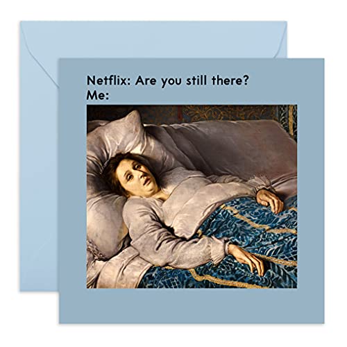 Central 23 – divertida tarjeta de cumpleaños – "Netflix are you here?" – Rude'n'Retro – para hombres y mujeres, su mejor amigo, hermano, hermana, novio