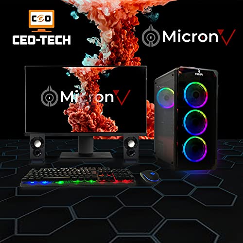 CeO-Tech Omicron V2 PC Ordenador de Sobremesa Gaming - Ryzen 3 4.00 GHz | RAM 16GB DDR4 | SSD 250GB | nVIDIA Geforce GTX1030 2GB| Monitor 24" LED | Teclado + Ratón + Altavoz | Win 10 Pro