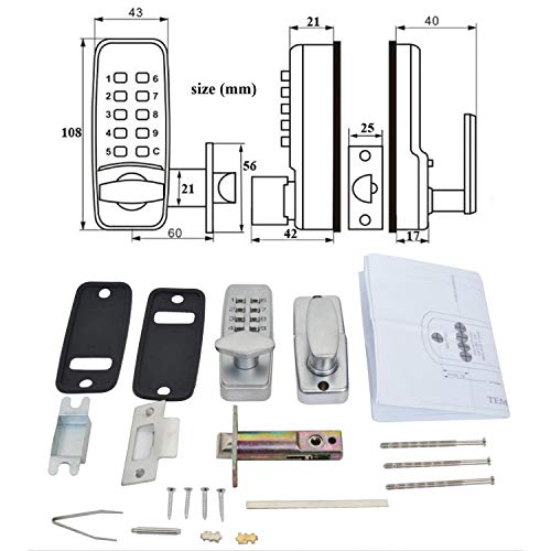 Cerradura digital para puerta con código de bloqueo de HomeSecure, resistencia meteorológica, cromada.