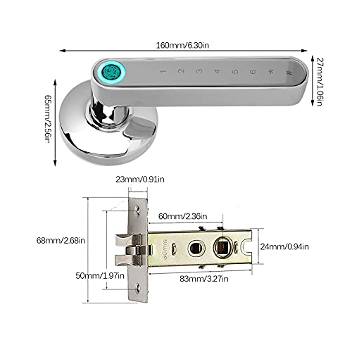 Cerradura Inteligente, Cerradura Biométrica Inteligente con código de huella digital Desbloqueo de Bluetooth para Home Apartment Hotel