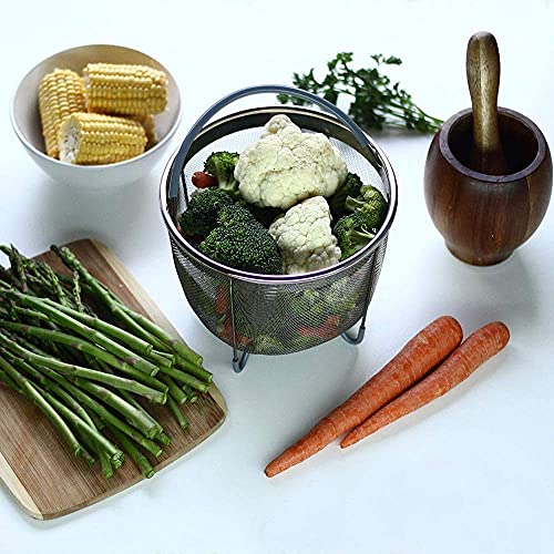 Cesto Para Cocción Con Asa Cesta De Vapor Verduras Al Vapor, Huevos Para Mayoría De Cocinas A Presión 6QT