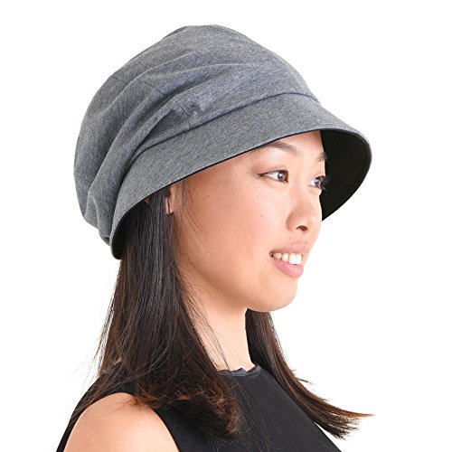 CHARM Casualbox | Damas Sombrero para El Sol Sombrero Orgánico Algodón Japonés Diseño Suave UV Protección Gris Oscuro