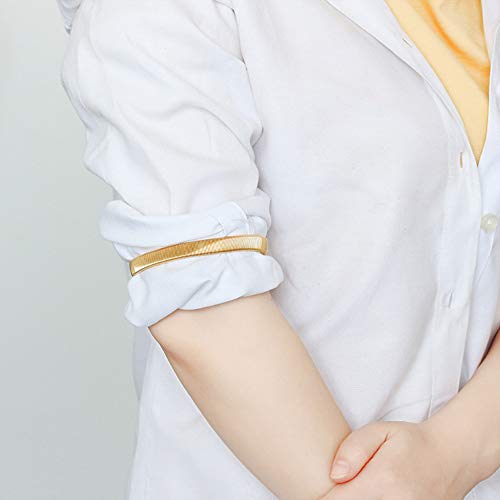 CHENGZI Brazalete elástico elástico elástico de la manga de la camisa de los brazaletes de la manga de la pulsera 1 par, dorado, Talla única